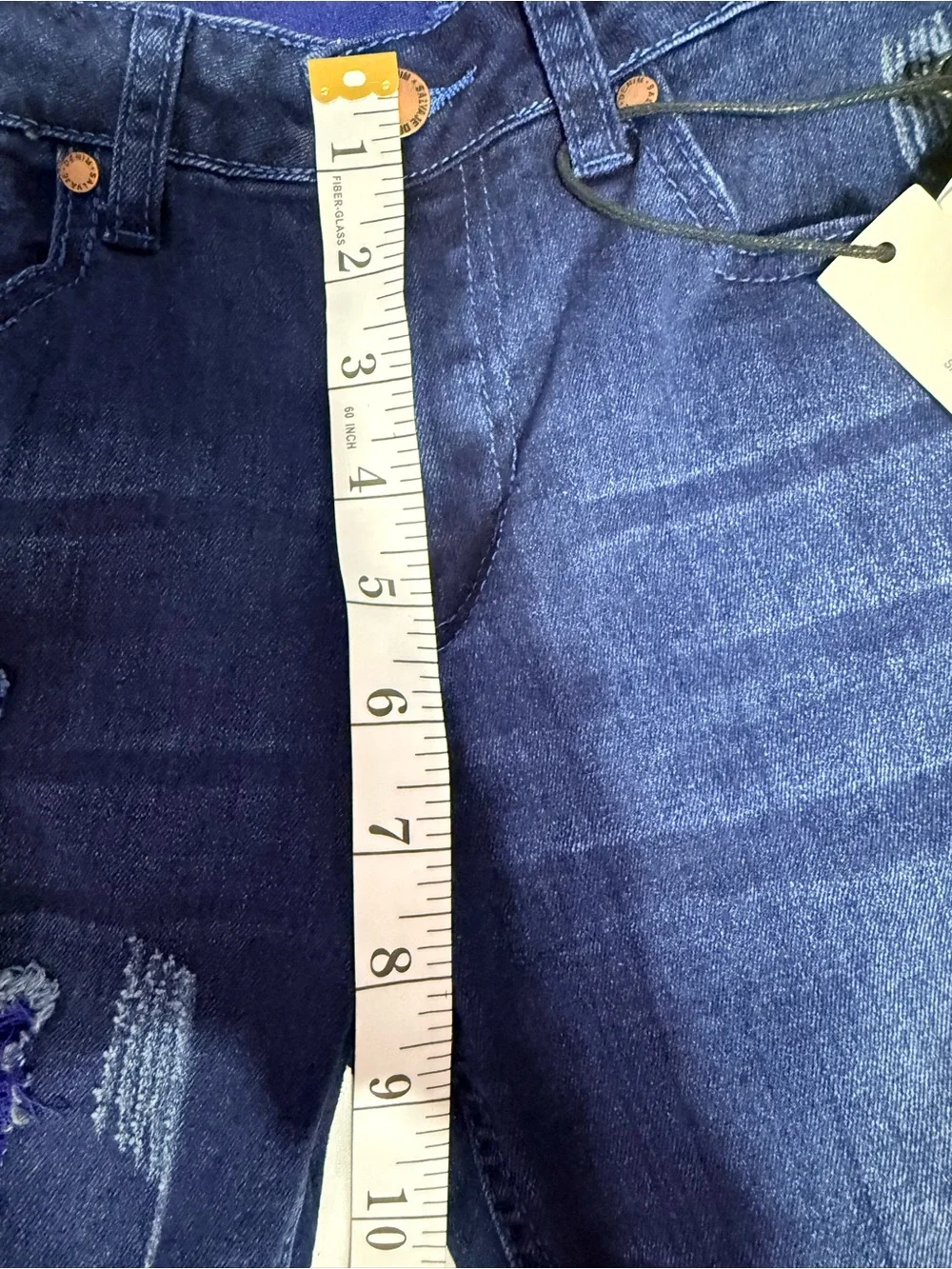 NWT Salvage Size 9 Dark Blue Distressed Jeans